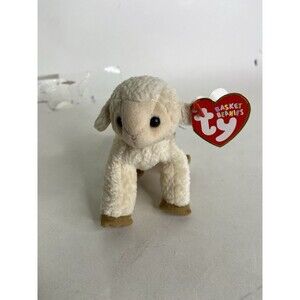 Ty Basket Beanies Ewey Lamb Sheep Mini Plush Stuffed Toy with Tag